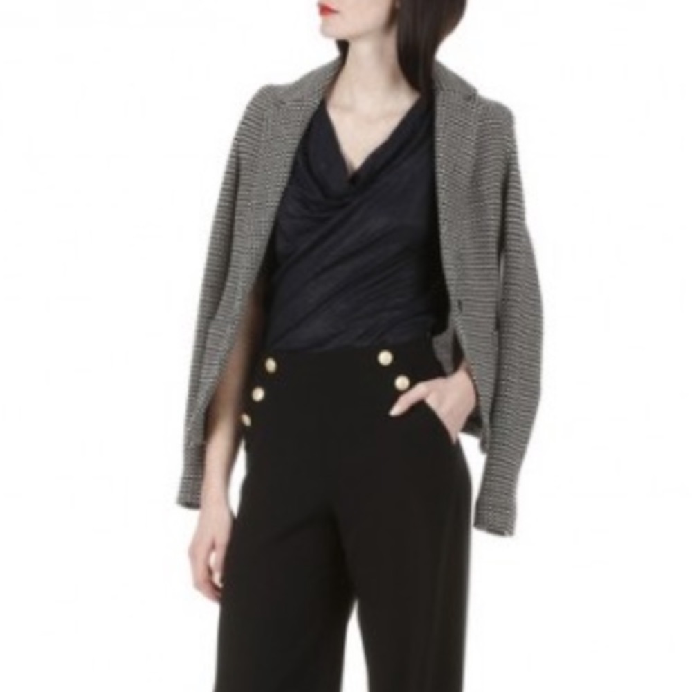 Gerard Darel Black and White Tweed Blazer